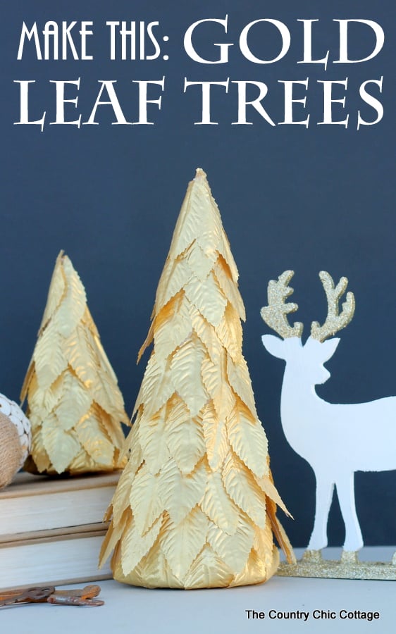 How to make these gorgeous gold leaf trees for your Christmas decor.