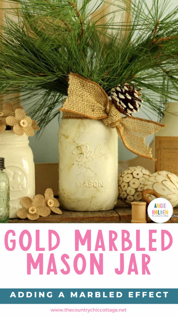 gold marbled mason jar