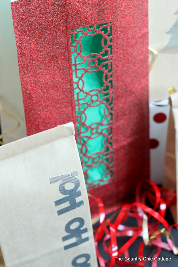 Holiday gift bags made with Duck Tape -- see how to make these in a how to video.