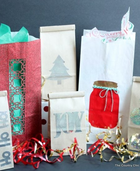 Holiday gift bags made with Duck Tape -- see how to make these in a how to video.