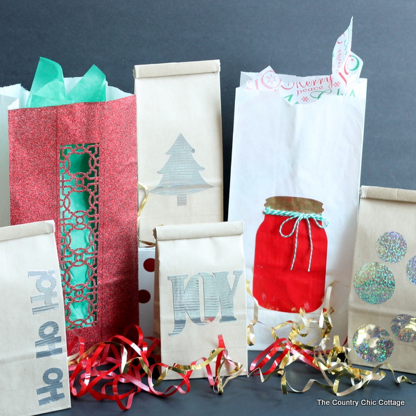 Holiday gift bags made with Duck Tape -- see how to make these in a how to video.