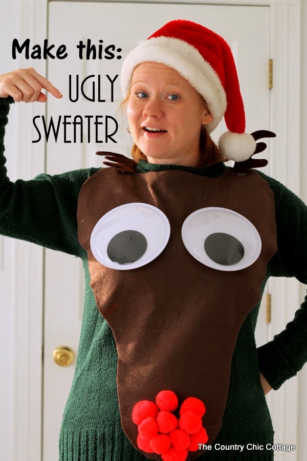 DIY ugly sweater with Rudolph