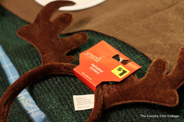 closeup of antlers headband