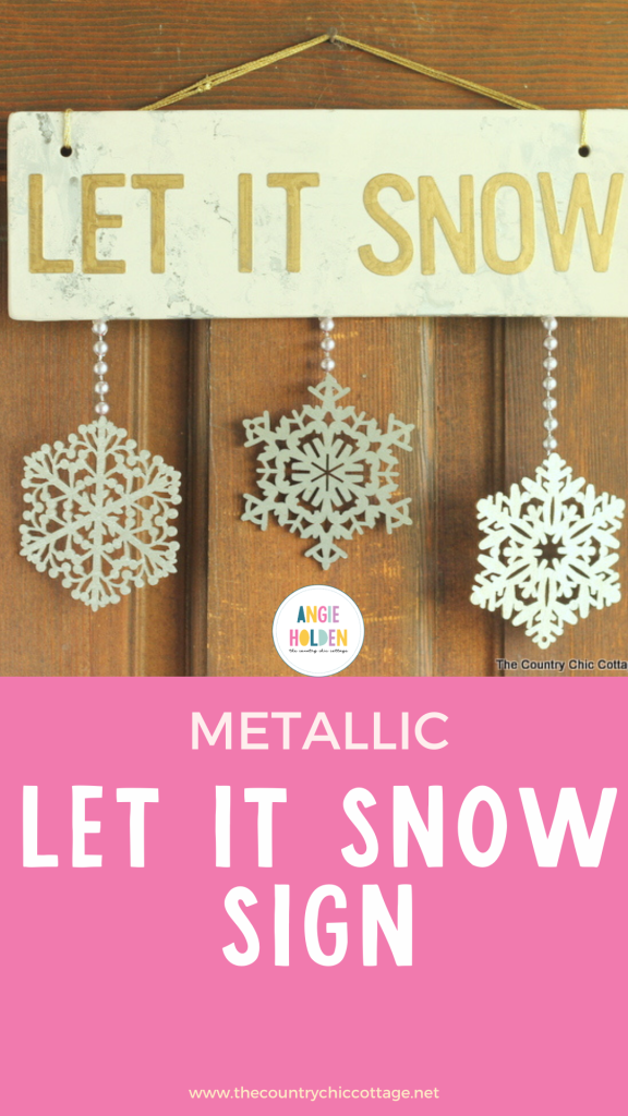 metallic let it snow sign