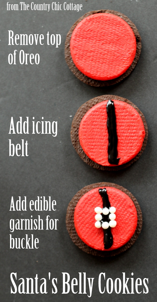 No bake Santa's belly cookies that you can make in just minutes!