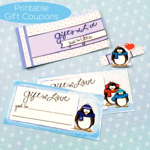 Winter Penguin Love Coupon Book Printable by Jen Goode