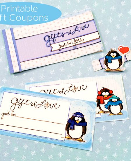 Winter Penguin Love Coupon Book Printable by Jen Goode