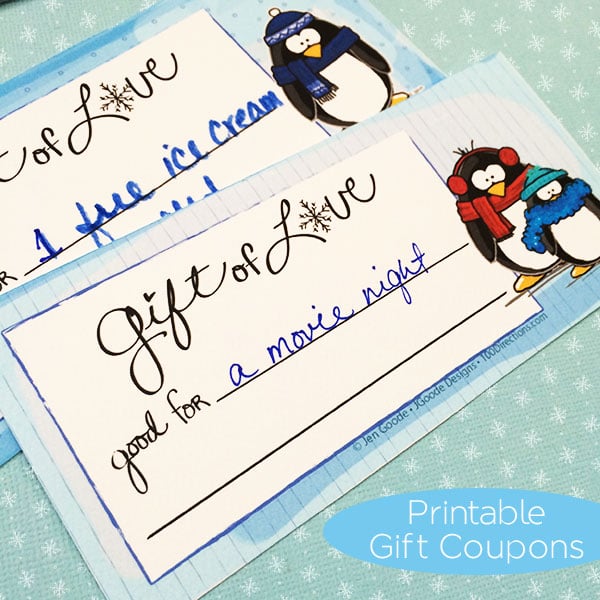 Write out the coupon messages on each printable coupon