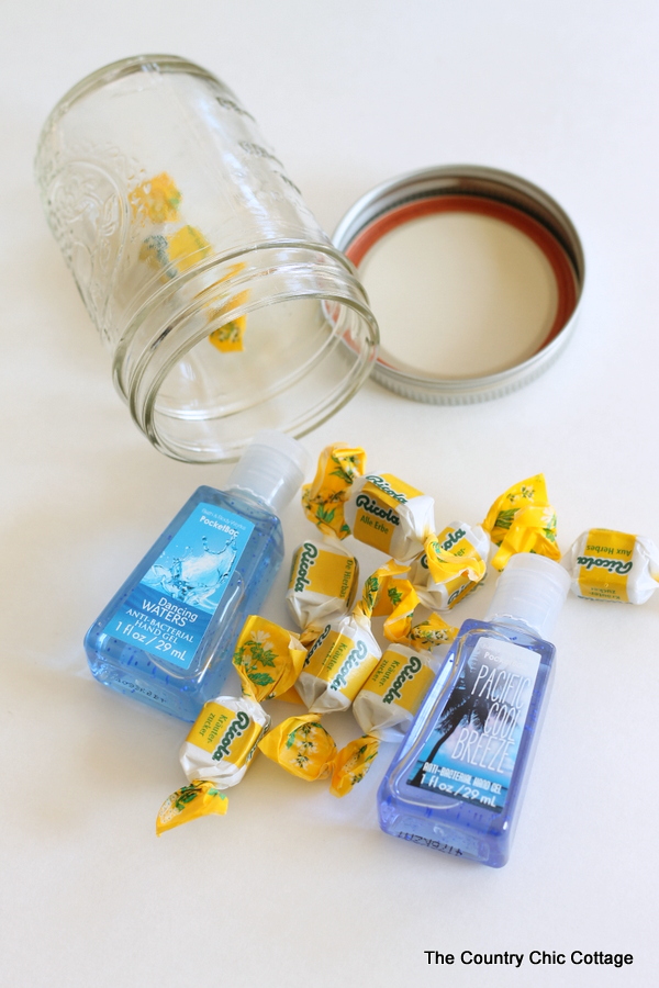 small mason jar with sick day items