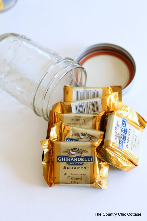 jelly jar with chocolates