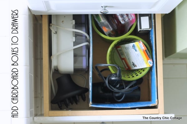 Bathroom cabinet and drawer organization ideas -- simple ideas to implement in your home with supplies from Dollar General.