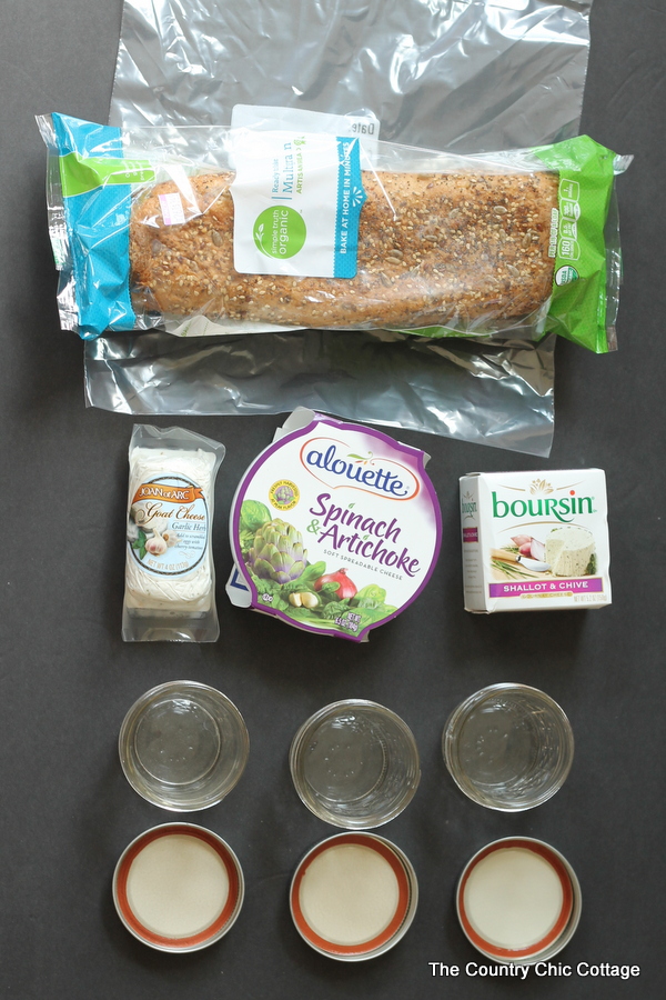 supplies for cheese spread mason jar gift idea