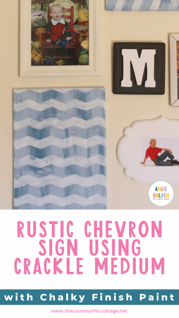 chevron sign using crackle medium with chalky finish paint