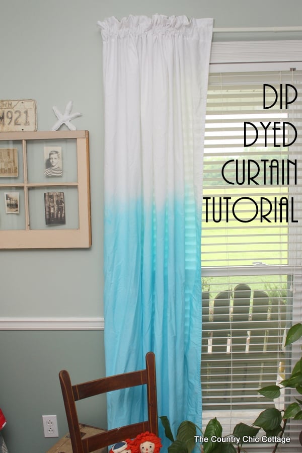 Turn plain white sheets into dip dyed curtains easily!