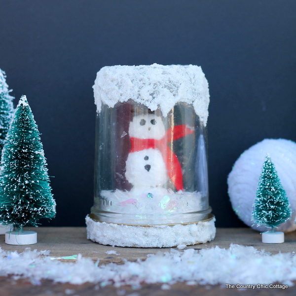 Snowman mason jar snow globe