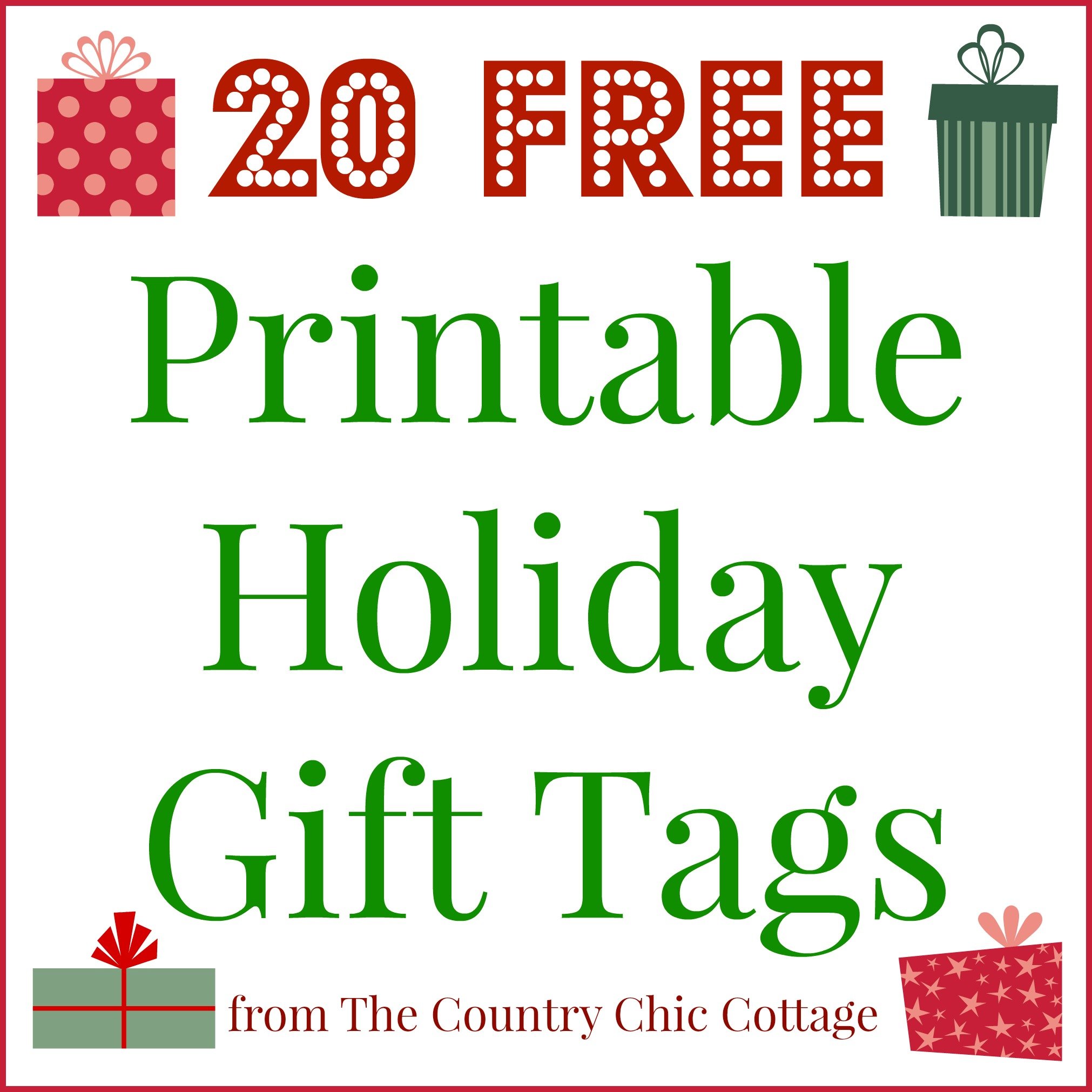 free printable holiday gift tags