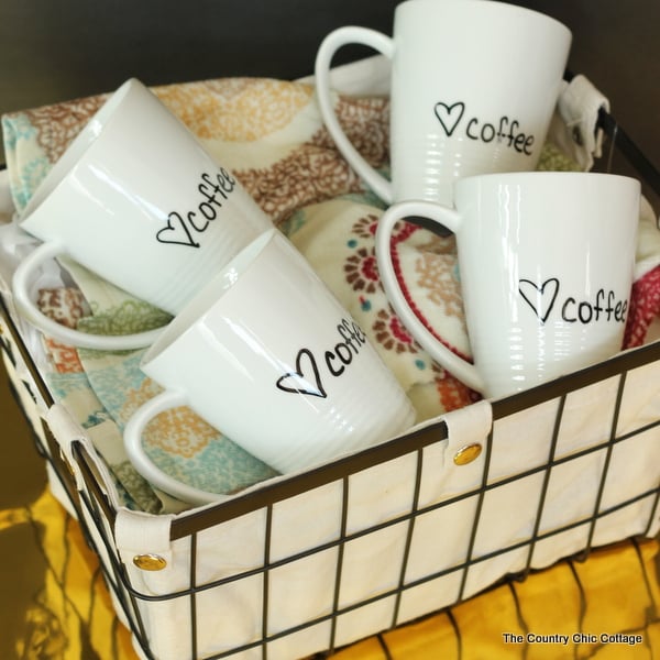 homemade coffee mug basket! 