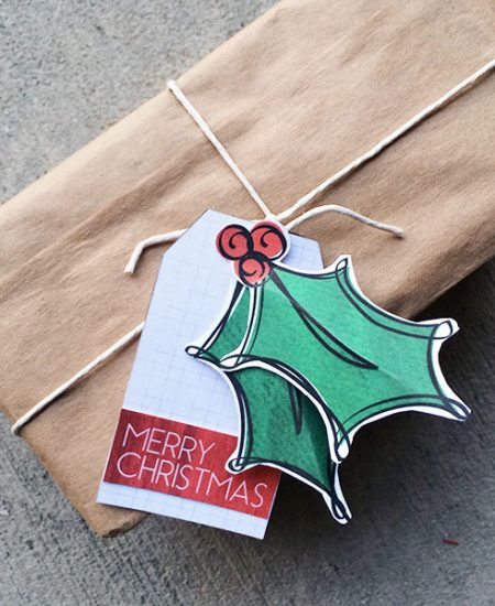 Make your own Christmas Holly gift tags designed by Jen Goode