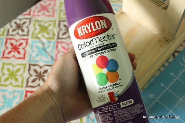 Hand holding can of Krylon ColorMaster spray paint bottle