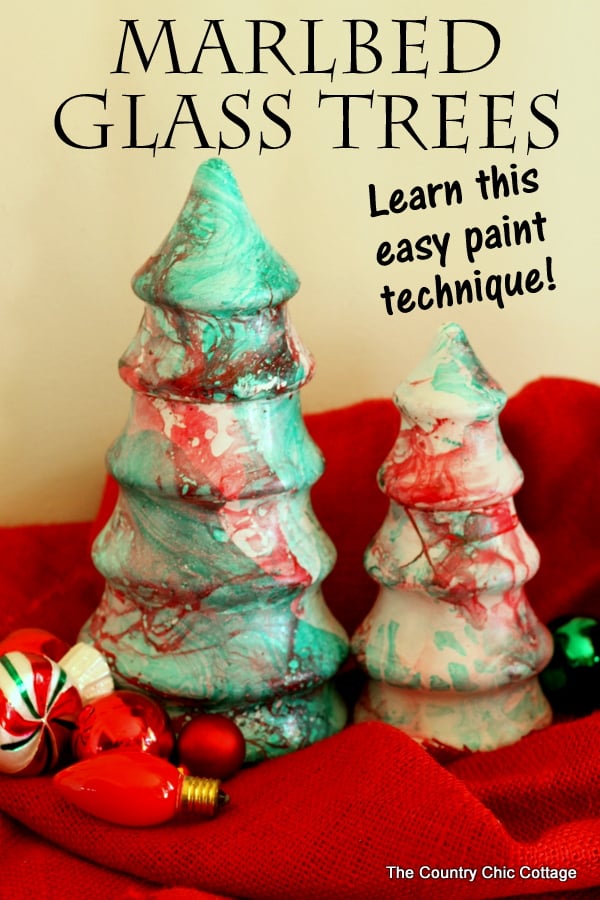 marble christmas trees pin image