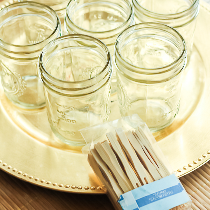 mason jars for a party tray