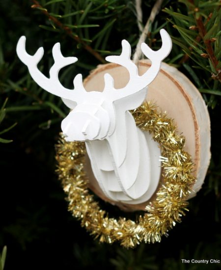 Make your own mounted deer head ornament with supplies from Michaels! A fun project that would look great on your tree!