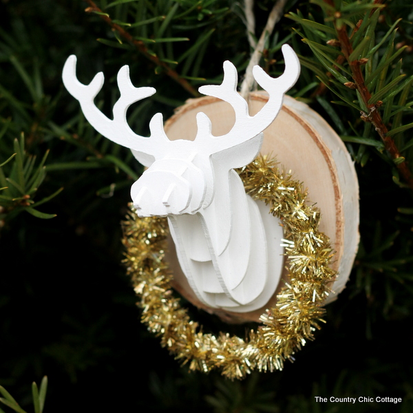 Make your own mounted deer head ornament with supplies from Michaels! A fun project that would look great on your tree!