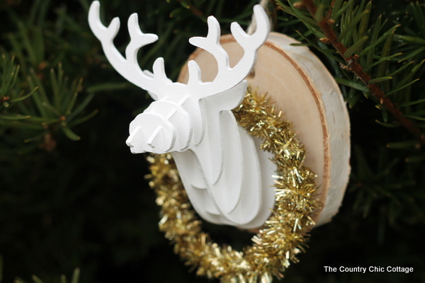 Make your own mounted deer head ornament with supplies from Michaels! A fun project that would look great on your tree!