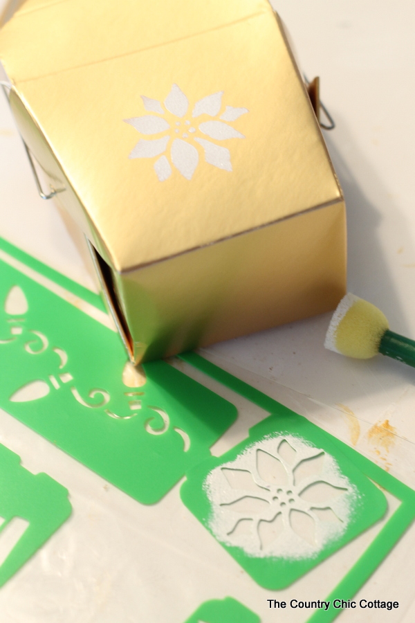 adding stencil to take out box gift card holders