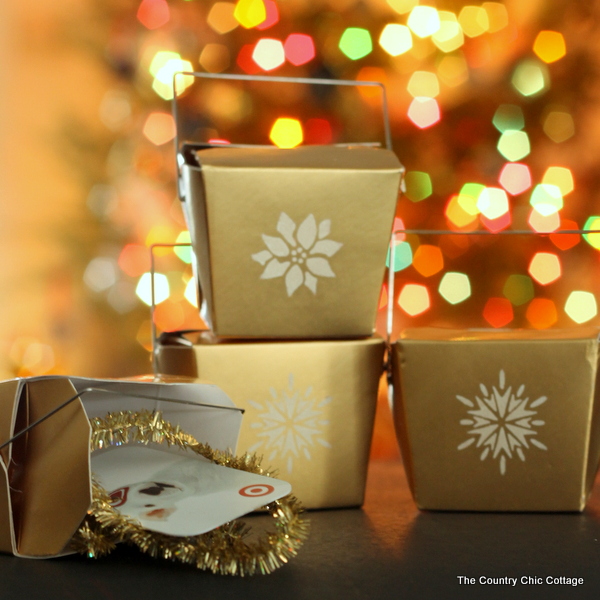 Take out box gift card holders -- add your gift cards to something extra special! These can be made in just seconds and are perfect for anytime of the year!