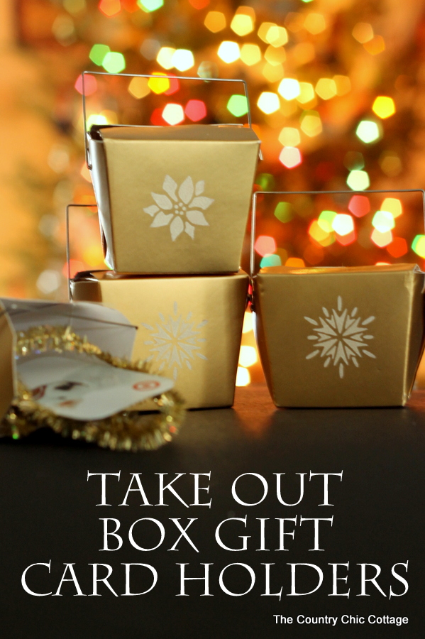 Take out box gift card holders -- add your gift cards to something extra special! These can be made in just seconds and are perfect for anytime of the year!