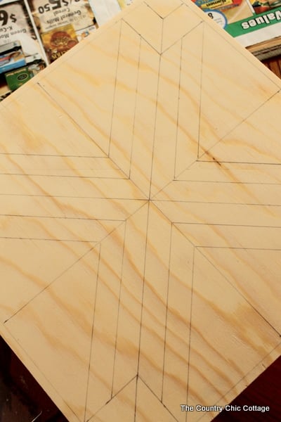 Creating a wood quilt design using pencil