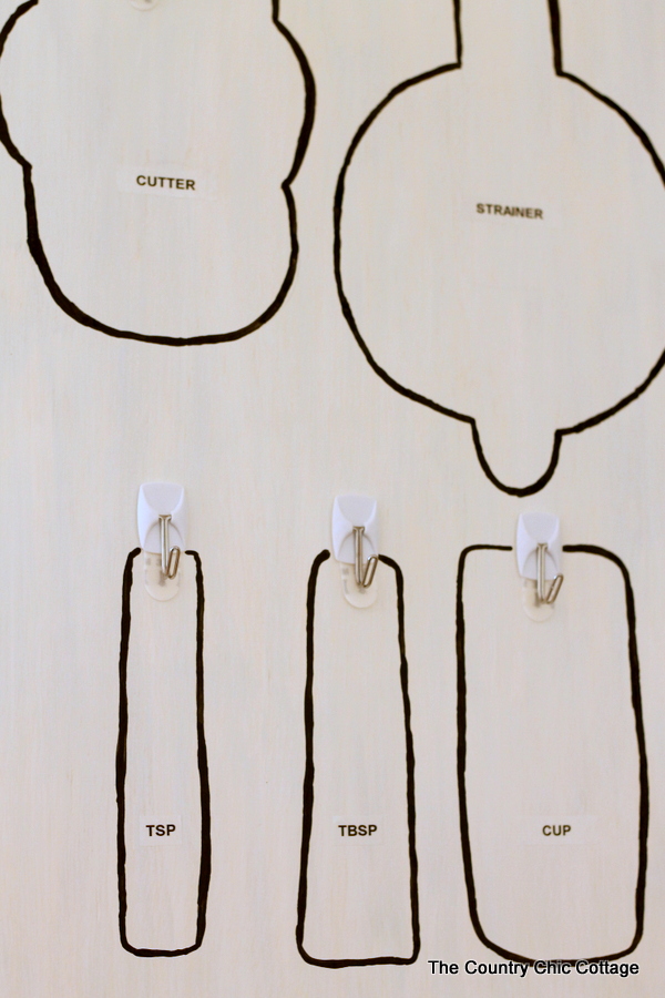 Cabinet Door Organization -- use the pack of your door to hang necessities and get organized!