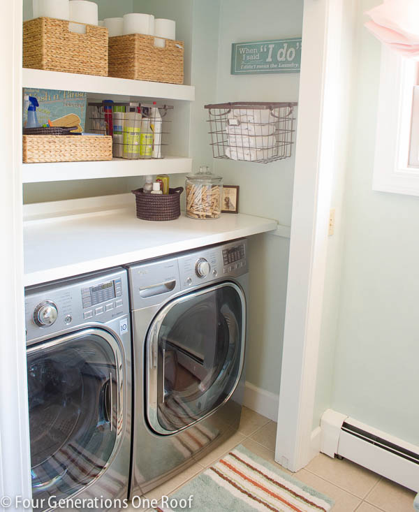 Tons of ideas and inspiration here for an organized laundry room!