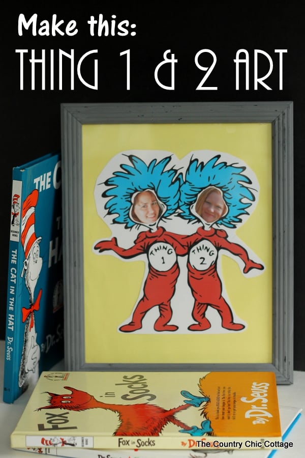 Make yourself or your child into thing 1 or thing 2 with this fun craft project.  A quick and easy way to frame your face in a Seuss story!