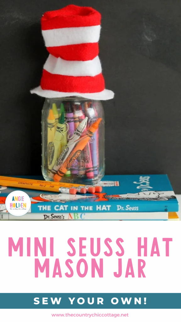mini Seuss hat mason jar