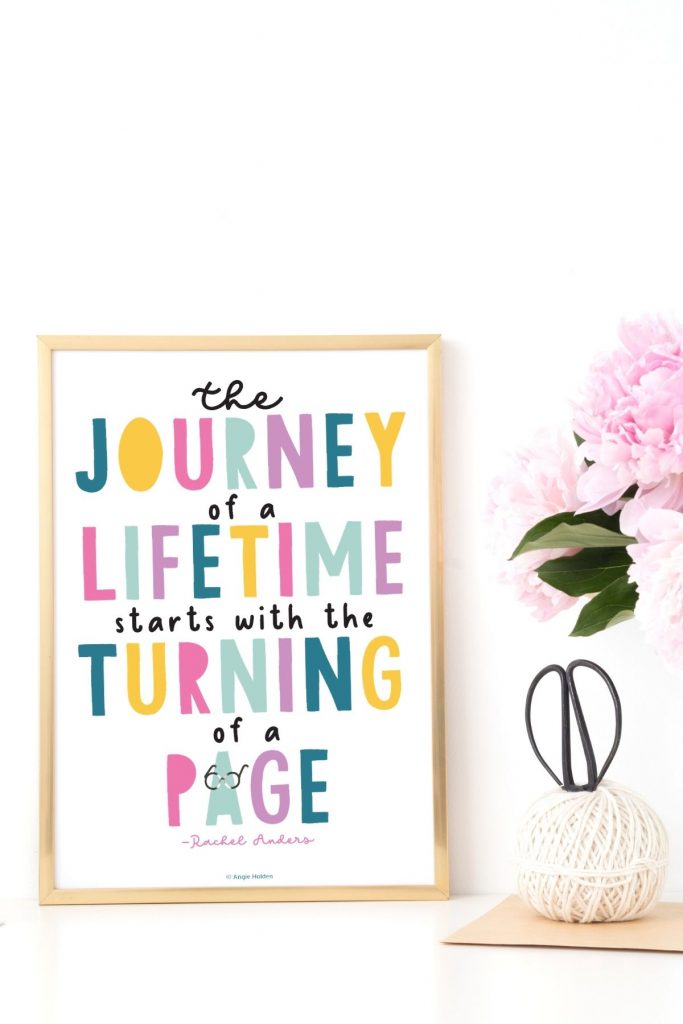 Free Printable Wall Decor with a Reading Theme Angie Holden The