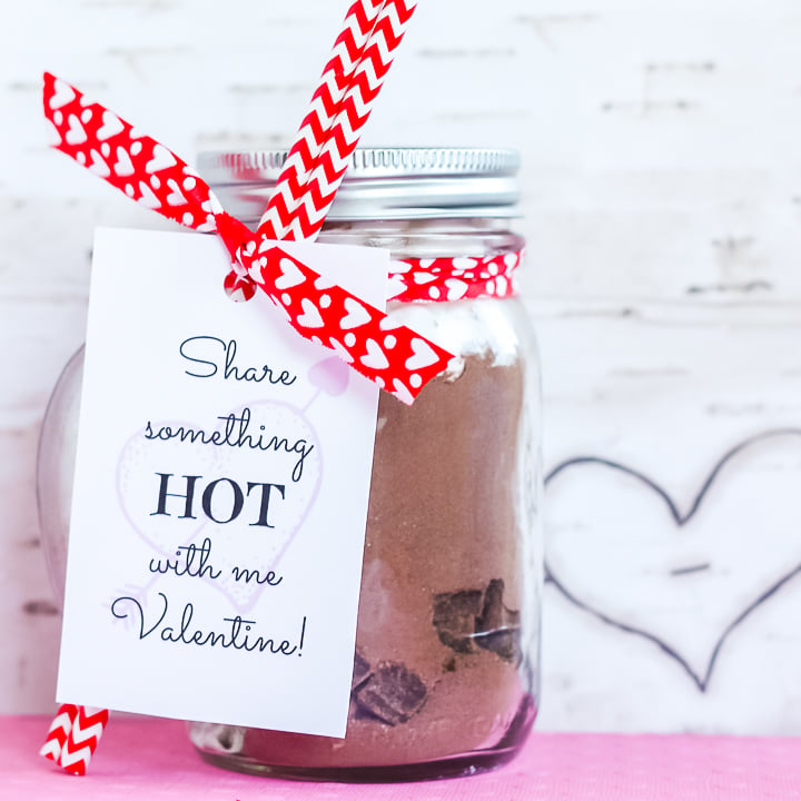 hot cocoa mix in a jar closeup