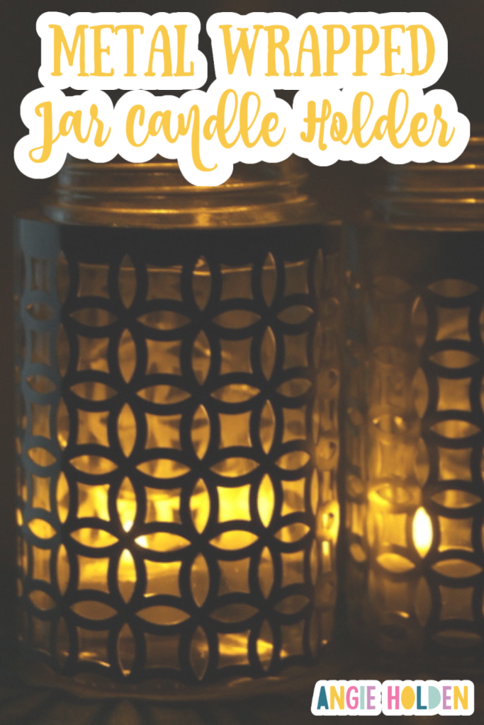 metal wrapped jar candle holder pin image