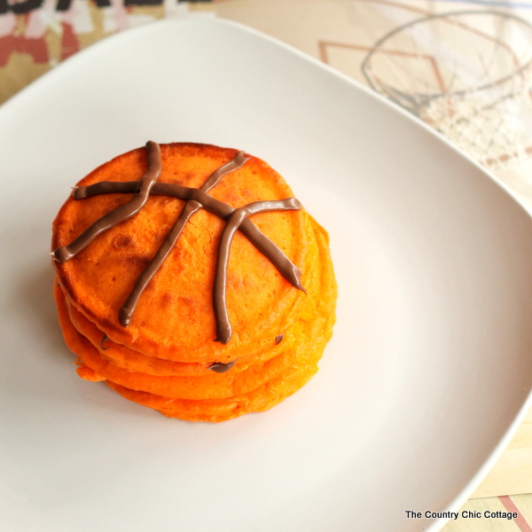 Easy to make basketball pancakes for a fun themed breakfast the boys will love!