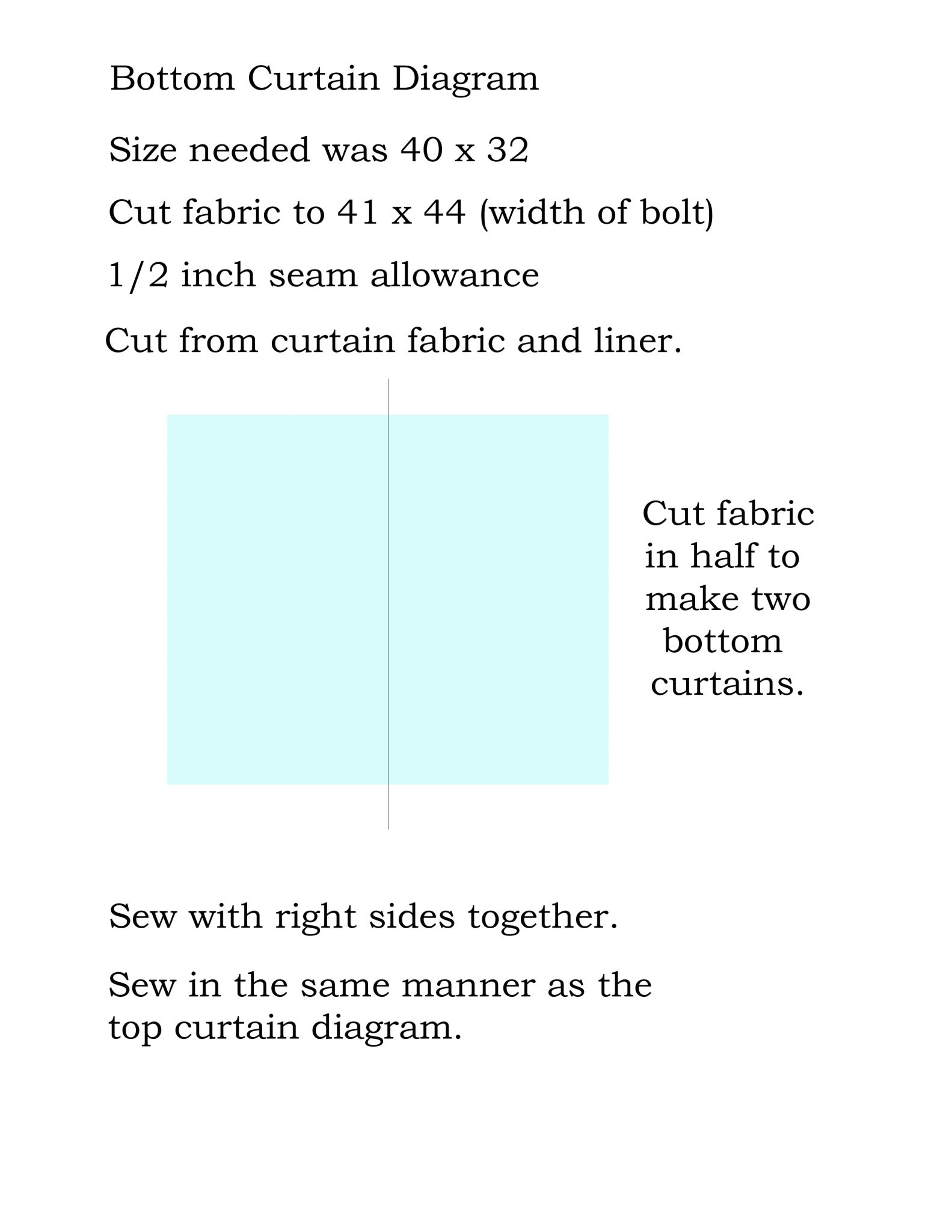 Bottom Curtain Diagram