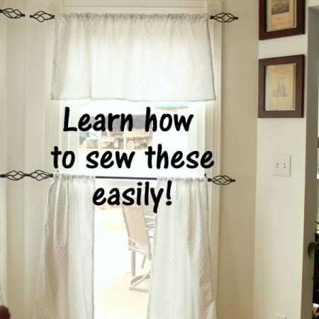 See how to sew custom size cafe style curtains easily -- just straight lines!