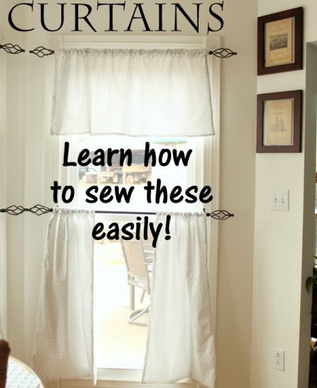 See how to sew custom size cafe style curtains easily -- just straight lines!