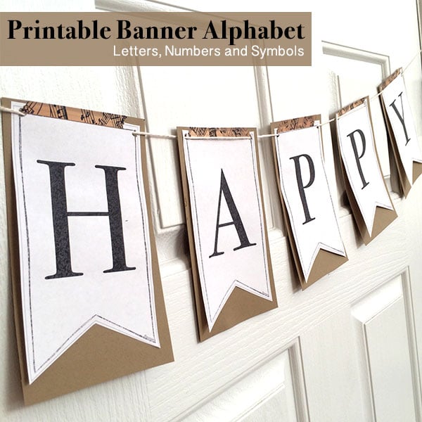 Free Printable Banner Letters with Full Alphabet
