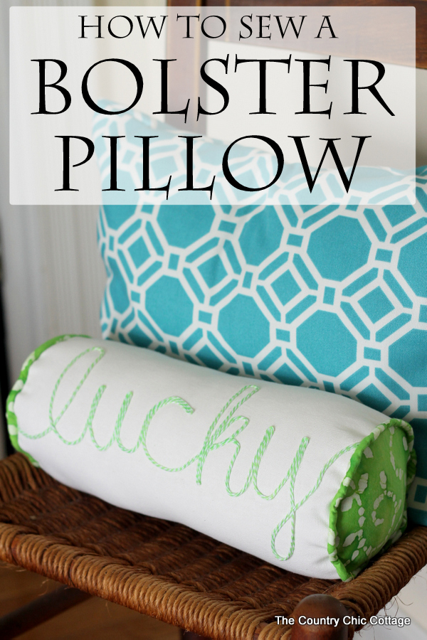 How to sew a bolster pillow -- make this great pillow for St. Patrick's Day or change up the word and color for anytime of the year. Full instructions for making and sewing this great pillow!