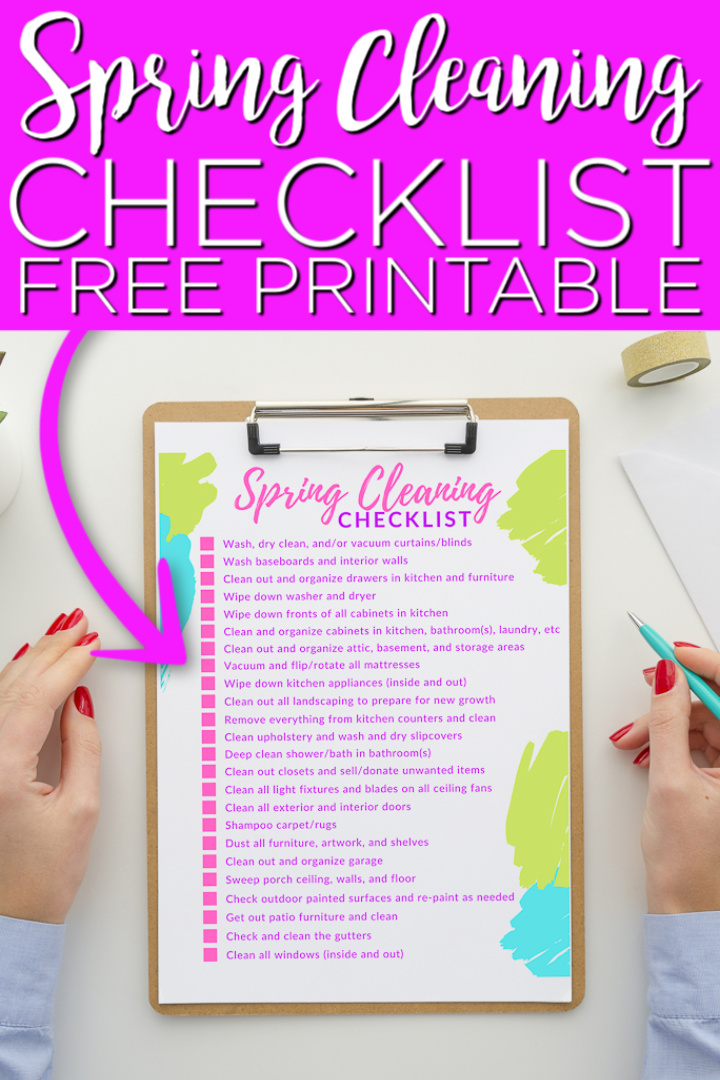 Download this free spring cleaning checklist printable and get started today! We also have some all-natural cleaning recipes to help you get started with what you have around your home! #springcleaning #printable #freeprintable #cleaning #checklist