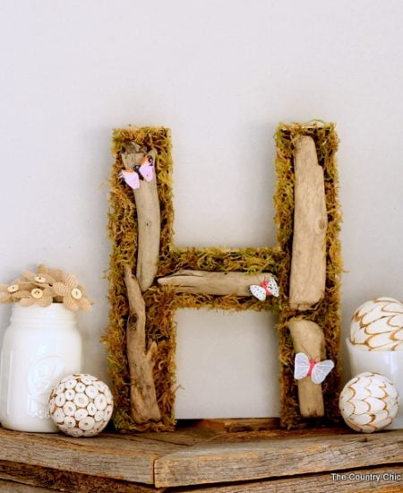 Woodland style spring monogram -- an easy to make addition to your home decor this season!