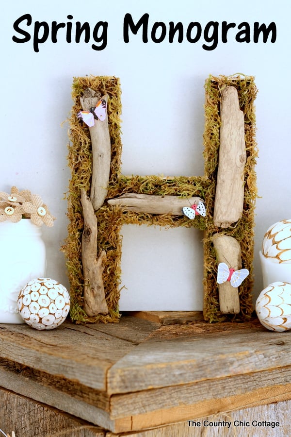 Woodland style spring monogram -- an easy to make addition to your home decor this season!