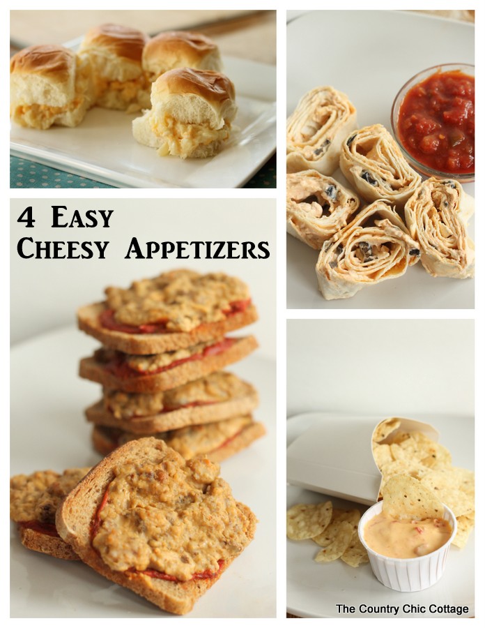 4 Easy Cheesy Appetizers -- recipes for these four great appetizers using cheese all in one place!