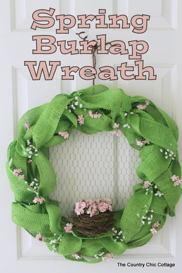 Spring Burlap Wreath -- make this wreath for your home and add a touch of spring!